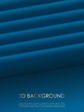 Çeşitli ürün ve dekorasyonları göstermek için gösterişli mavi 3D arkaplan.