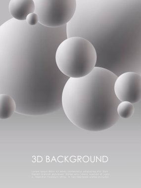 Malı ya da dekorasyonu sergilemek için hacim topları içeren minimal gri üç boyutlu arka plan. Soyut vektör arkaplanı