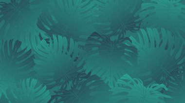 Dekor, kapaklar, arka planlar, duvar kağıtları için canavar yapraklı yeşil vektör arkaplanı