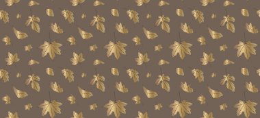 Sonbahar vektörü yapraklı, pürüzsüz desen. Botanik bitki örtüsü arka planı