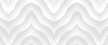 Beyaz 3 boyutlu dalgalı çizgiler yumuşak ışık ve gölgeli çizgiler çiziyor. Metin kopyalama alanı olan en küçük dalga eğrisi koleksiyonu tasarımı.