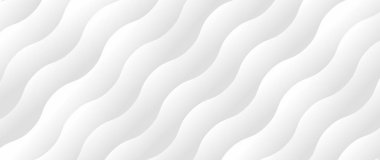 Beyaz 3 boyutlu dalgalı çizgiler yumuşak ışık ve gölgeli çizgiler çiziyor. Metin kopyalama alanı olan minimum dalga eğrisi koleksiyonu tasarımı. Yaratıcı moda renk şablonu.