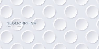 Soyut arkaplan gri daire neomorfizmi, tasarım elementi. 3d etkisi