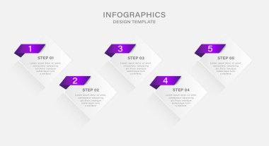 Vector Infographic etiket tasarımı 5 seçenek veya adımla. İş kavramı için bilgi grafikleri. 3d vektör bilgi şablonu.