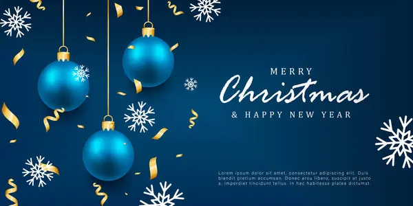 İçinde Noel topları ve altın konfeti olan bir Noel kartı. Kış tatil vektör illüstrasyonu