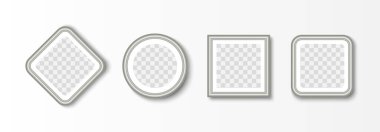 Tablolar, diplomalar ve fotoğraflar için kare ve yuvarlak gümüş çerçeveler