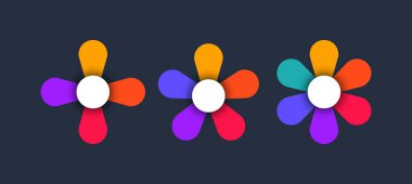 Renkli vektör çiçek bilgi şablonları