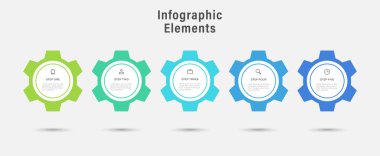5 adım zaman çizelgesine sahip ticari bilgi şablonu.