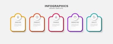 Modern minimalist zarif dairesel basamaklar düzenlenebilir diyagram bilgi tasarım şablonu