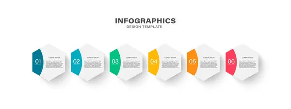İş sunumları için altıgen bilgi grafikleri ögeleri
