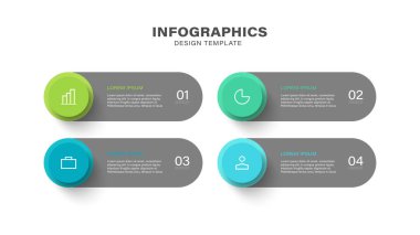 4 adım veya seçenekler vektör bilgi grafik tasarım şablonu
