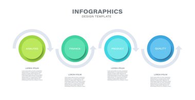4 adım veya seçeneği ve oku olan vektör bilgi tasarımı şablonu.