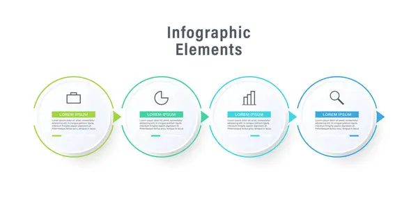 4 adım veya seçenekler vektör bilgi grafik tasarım şablonu