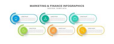 Simgeli 6 basamaklı bilgi tasarım şablonu