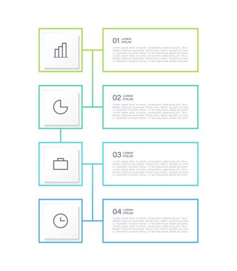 İnce Simgeli 4 Basamaklı Dikey Bilgi Şablonu