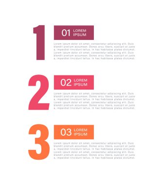 Minimalist dikey enfografik tasarım şablonu 3 adım veya seçenekle