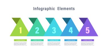 Sunumlar, talimatlar veya raporlar için üçgenler ve numaralar içeren basit bilgi şablonu