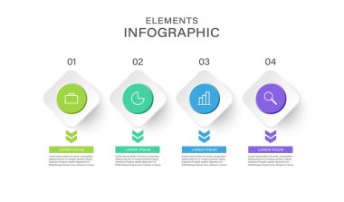 4 aşamalı vektör bilgi tasarım şablonu