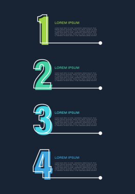 Sayılar ve veriler için alanı olan dikey bilgi şablonu