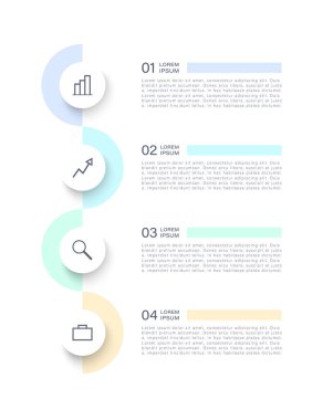 Simgeli dikey iş ya da pazarlama bilgi şablonu. Minimalist şablon zaman çizelgesi bilgisi