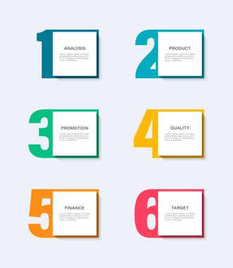 Veri için alanı olan dikey bilgi şablonu. Sayılı bilgi şablonu.