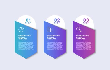 Üç Adımlı Minimalist Bilgi Tasarımı. Sunumlar ve Raporlar için İş ve Pazarlama Şablonu