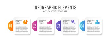 Dört aşamalı ticari bilgi tasarım şablonu ikonlar ve veri için yer