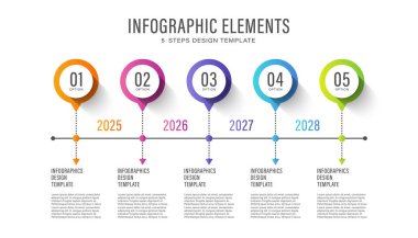 Zaman çizelgesi bilgi şablonu. Sunumlar için vektör tasarımı