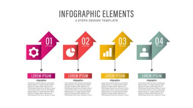 Oklu ve simgeli bilgi şablonu dizaynını dört adımda işleyin. Başarıya 4 adım, sunum kaydırma şablonu