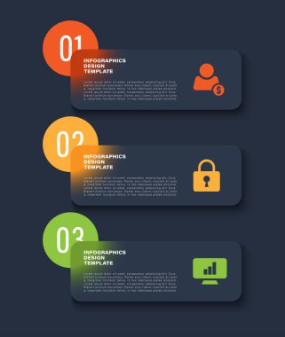 Cam morfizm vektör bilgi şablonu. Dikey bilgi düzenini üç adımda tamamla