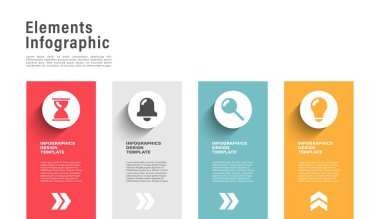 İş tanıtım broşürü tasarımı. 4 adım ticari bilgi grafikleri tasarım şablonu