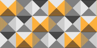 Retro tarzı açısal şekiller. Kusursuz tekrarlayan vektör deseni. Kumaş, tekstil tasarımı veya iç dekorasyon için soyut basit geometrik arkaplan.
