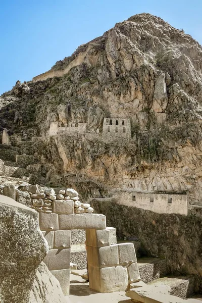 Ollantaytambo Ruinas Incas Con Fortaleza — Foto de Stock