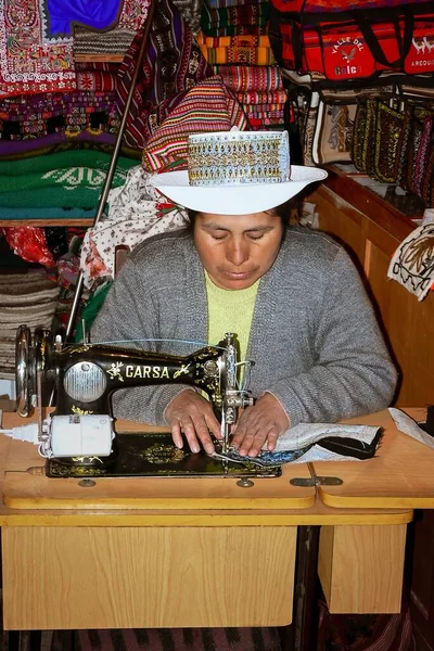 Costurera Chivay Perú Sudamérica — Foto de Stock