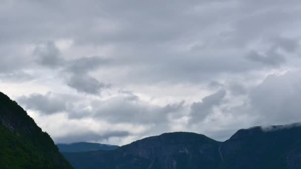 Dark Clouds Moving Fast Mountains Timelapse — Stockvideo