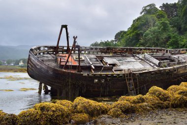 Mull Adası, Sound of Mull, İskoçya, İngiltere 'nin doğu kıyısındaki Salen Körfezi gemi enkazı Avrupa' yı dolaşır.