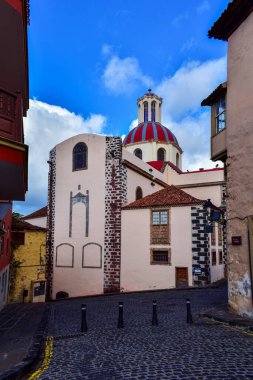 Picturesque Church of Our Lady of Conception in La Orotava town, Tenerife, Spain, travel Europe. Traditional architecture of the Canary Islands. clipart