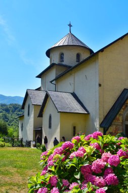 Ünlü Moraca manastırı, bir Sırp Ortodoks manastırı, Kolasin, Karadağ 'daki din, Balkanlar, Avrupa