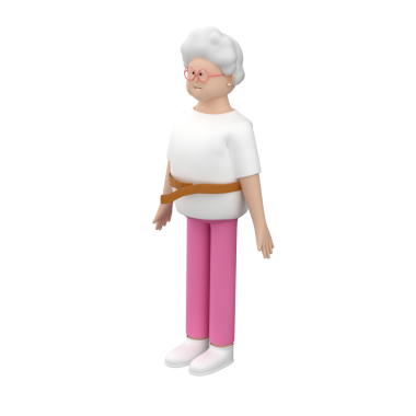 Üst düzey kadın karakter belinde ölçü bandı kullanıyor, 3D çizim.