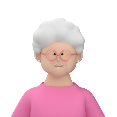 Üç boyutlu gözlük takan yaşlı bir kadının portresi.