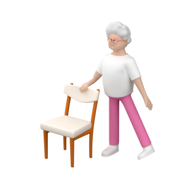 Son sınıf öğrencisi kadın koltuk kullanarak bacak kaldırıyor.