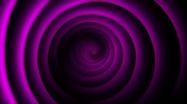Farklı yönlere hareket eden mor renkli spiral bir tünelin animasyonu