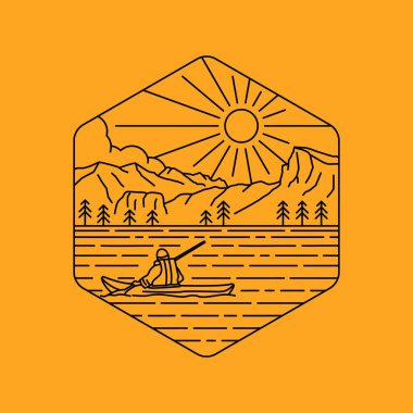 Sarek Ulusal Parkı mono serisi, yama rozet tasarımı, amblem tasarımı, T-Shirt Tasarımı