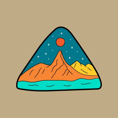 Stetind Norveç 'in mono hattı sanatı, yama rozeti tasarımı, amblem tasarımı, T-Shirt Tasarımı