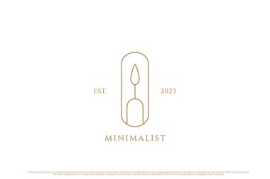 Minimalist mum logosu tasarımı çizimi. Basit düz, zarif, lüks mum siluet çizgisi sanatı. Butik kadın güzellik merkezi logosu. Zarif kadın güzellik saunası yaratıcı lüks zarif fikir tasarımı.