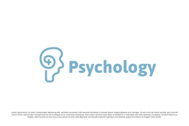 Beyin sağlığı logosu tasarımı çizimi. İnsan beyni silueti artı akıl sağlığı uzmanı psikolog anatomi serebral tıbbi bakım desteği. Basit asgari çizgi düz simgesi.