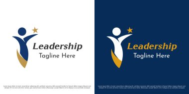 İş lideri çizimi. Başarılı insanların siluetleri şirket yönetimi organizasyon işleri. Soyut asgari basit patron simgesi.