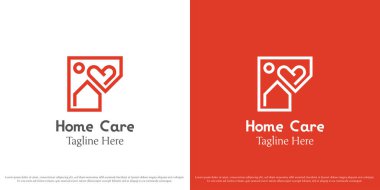 Ev logosu tasarım vektör illüstrasyonuna bakıyorum. Ev inşa etmenin silueti, sevgi, kalp, şefkat, bağışta bulunma, kar amacı gütmeyen hayır kurumlarının mutlu hayallerini desteklemeye yardımcı oluyor. Asgari basit vektör simgesi.