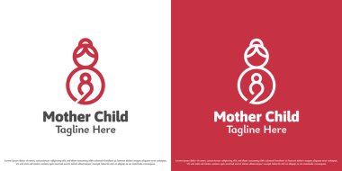 Anne çocuklar logo tasarımı çizimi. Anne çocuk kucaklaşması, şefkat, sakinlik, bakım, insan silueti. Asgari simge simgesini özetle.
