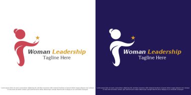Kadın lider vektör logosu çizimi. Siluet mesleği kadın kadın kadın kadın başarı kariyer ödülü. Asgari simge simgesini özetle.
